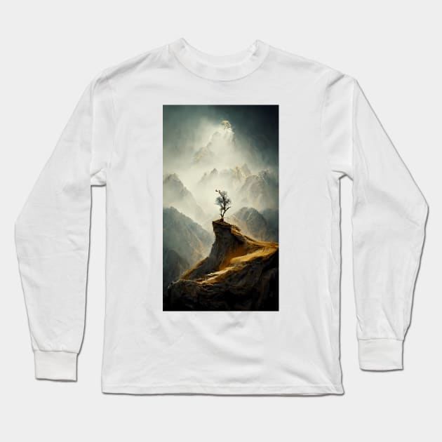 Tree in an empty wasteland Long Sleeve T-Shirt by endage